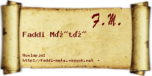 Faddi Máté névjegykártya