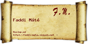 Faddi Máté névjegykártya