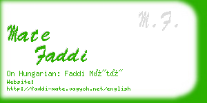 mate faddi business card